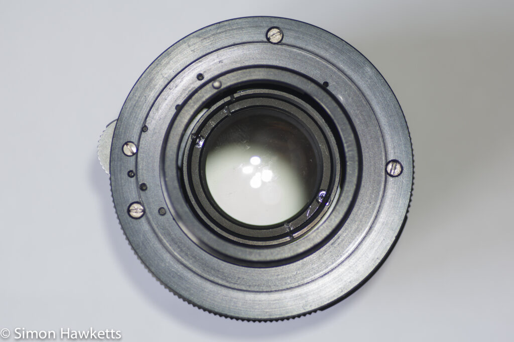 Helios 44M focus thread cleanup -  lens bottom plate
