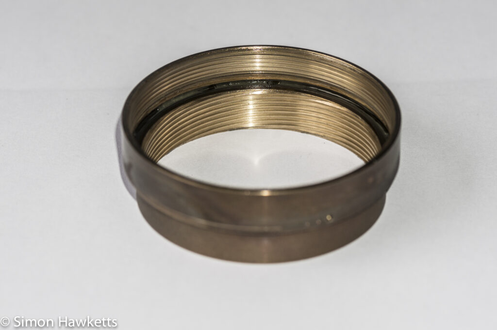 Helios 44M focus thread cleanup -  lens brass focus ring