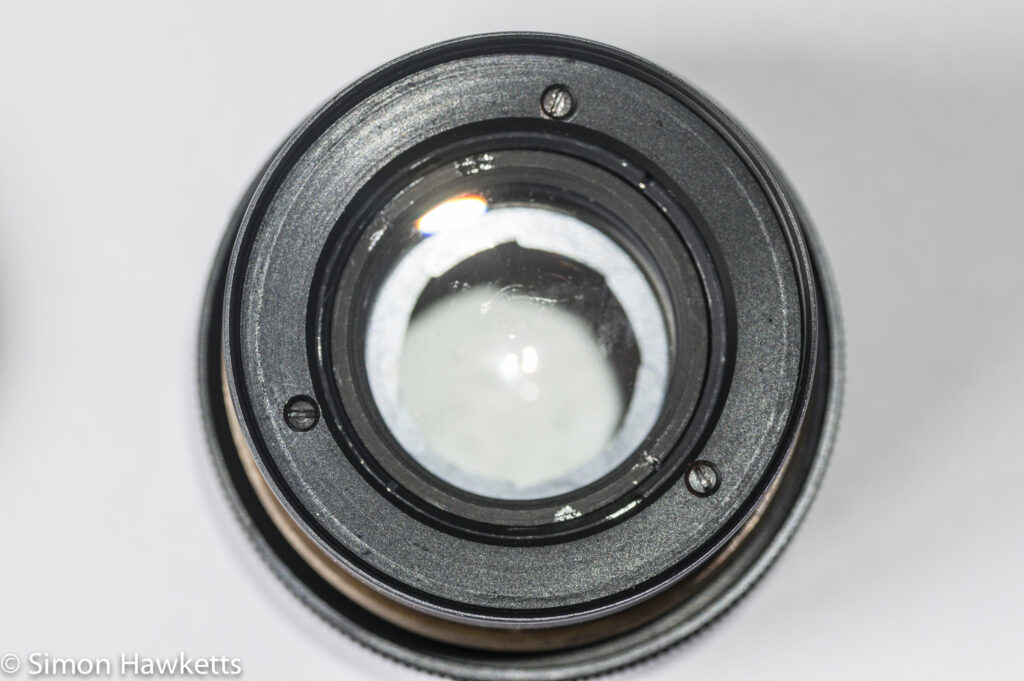 Helios 44M focus thread cleanup -  lens filter ring screws