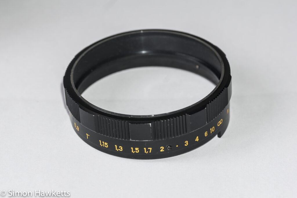 Helios 44M focus thread cleanup -  lens focus adjust ring