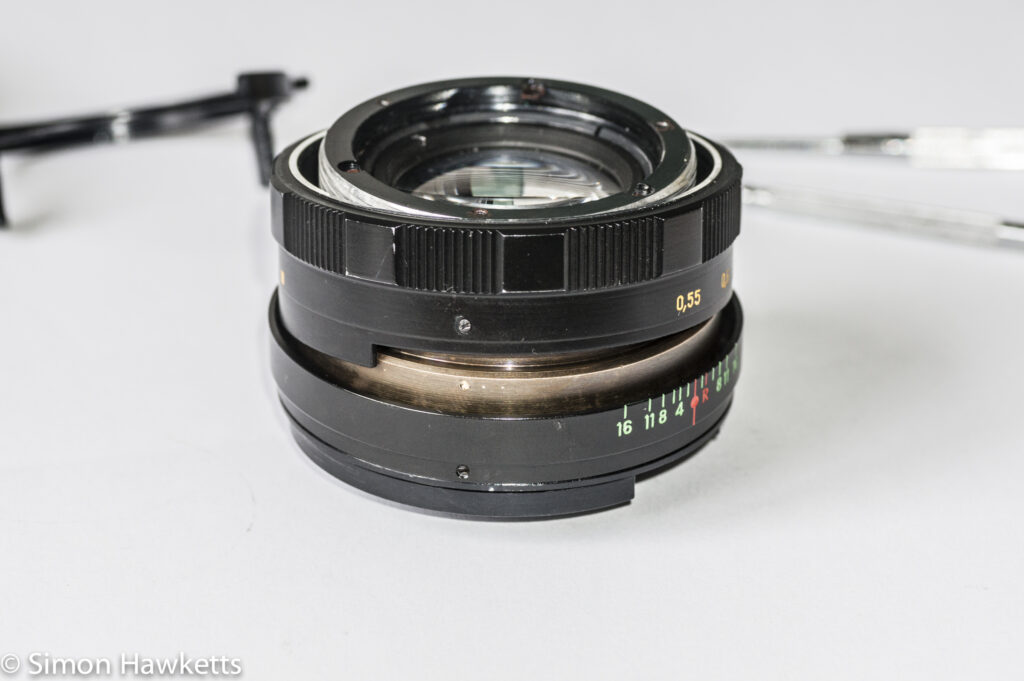 Helios 44M focus thread cleanup -  lens - focus ring and screw holes