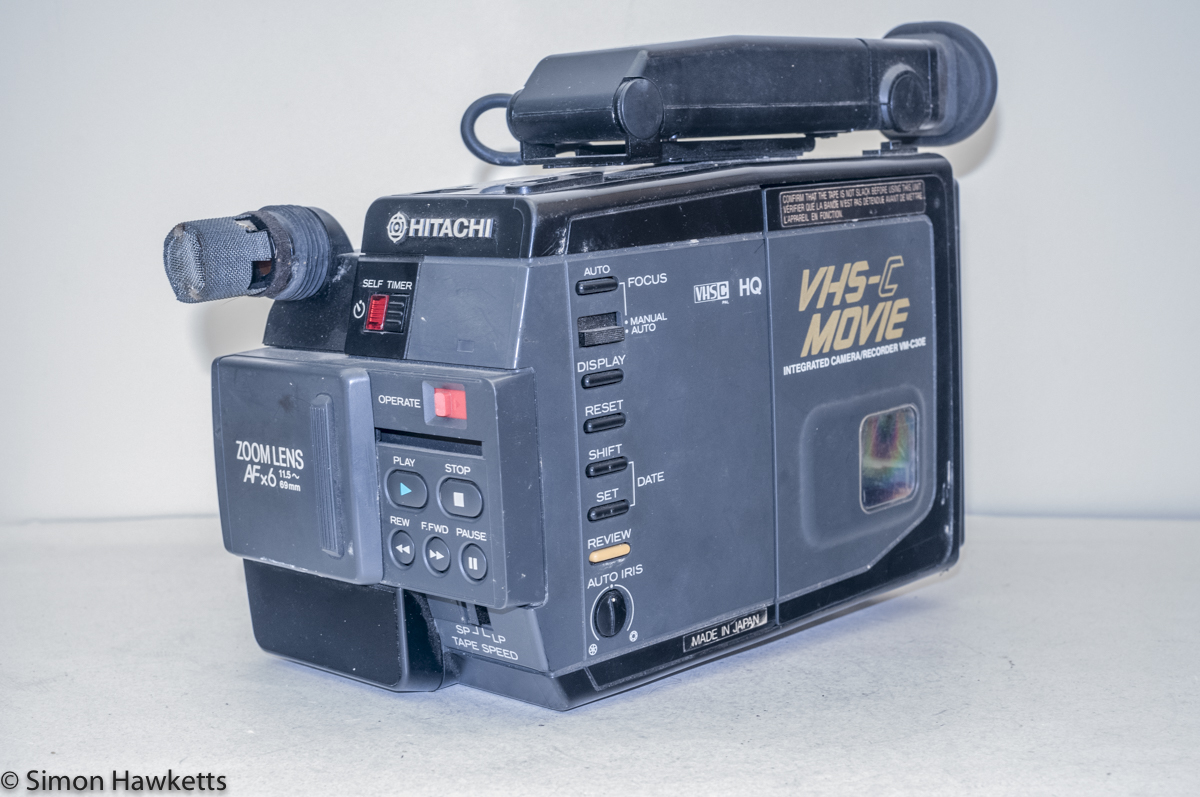 Hitachi VM-C30E VHS-C camcorder - front / side view