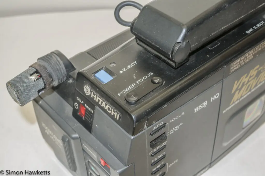 Hitachi VM-C30E VHS-C camcorder - power focus and eject button