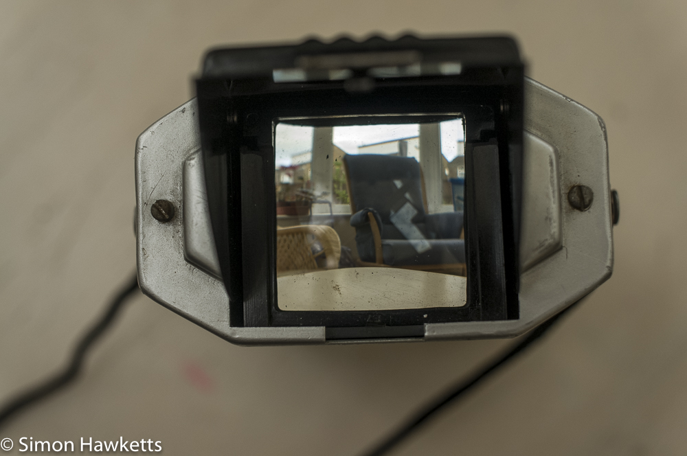 Kodak Brownie Reflex camera - looking through the viewfinder