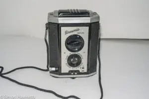 Kodak Brownie Reflex camera with viewscreen folded down