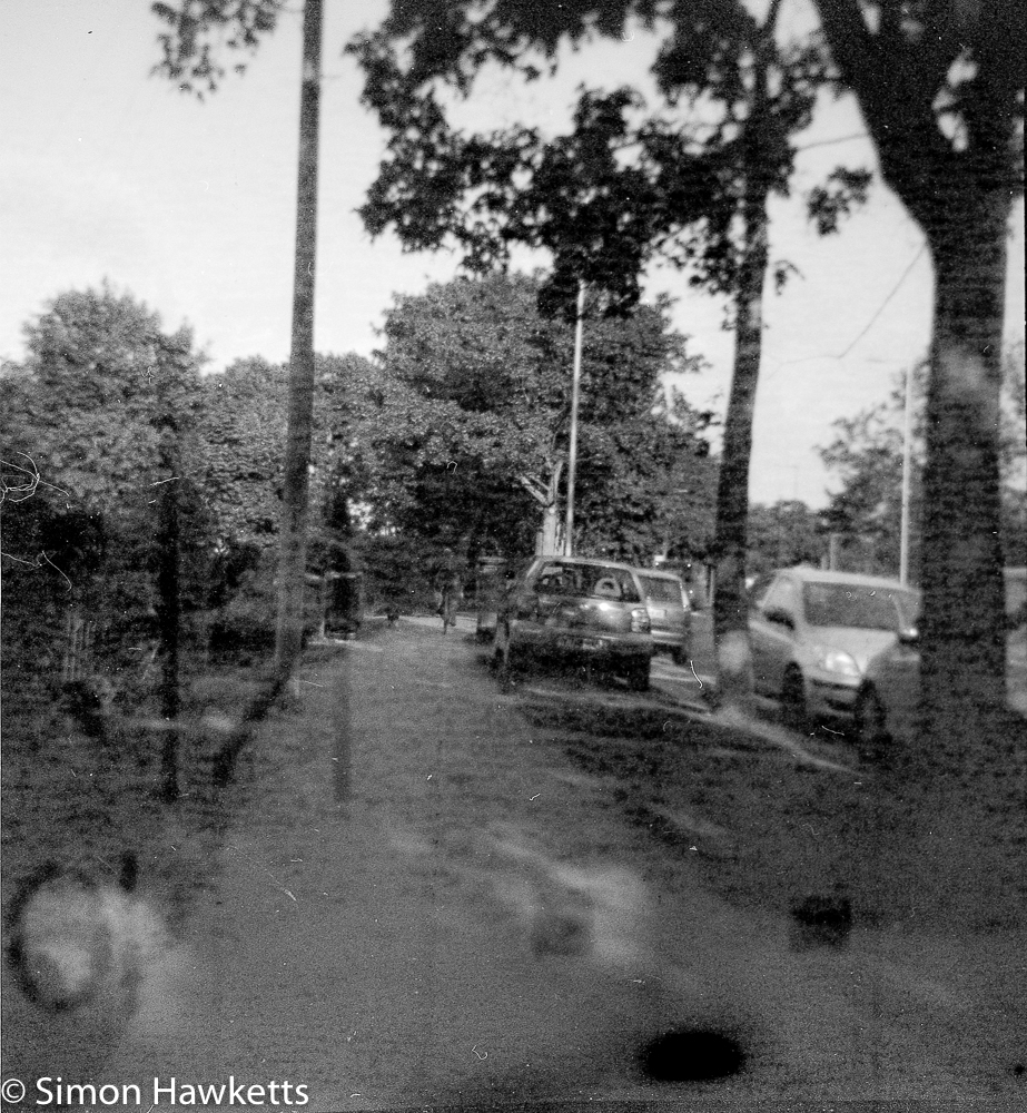 kodak brownie reflex samples contemporary picture taken on outdated film of the street in stevenage