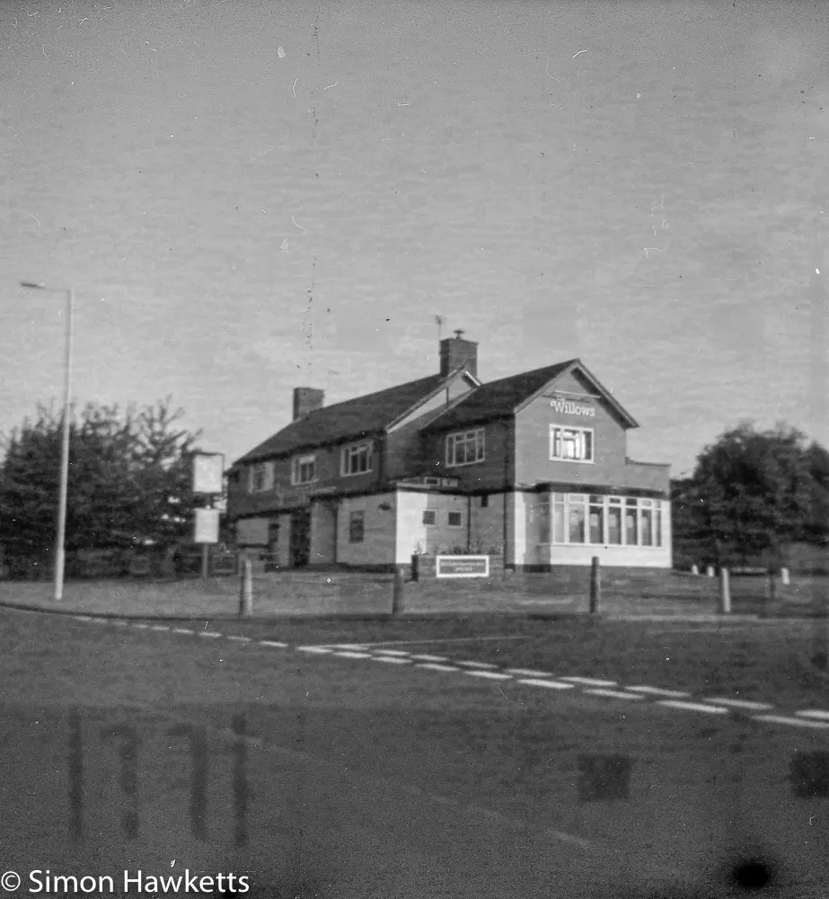 kodak brownie reflex samples contemporary picture taken on outdated film of the willows pub