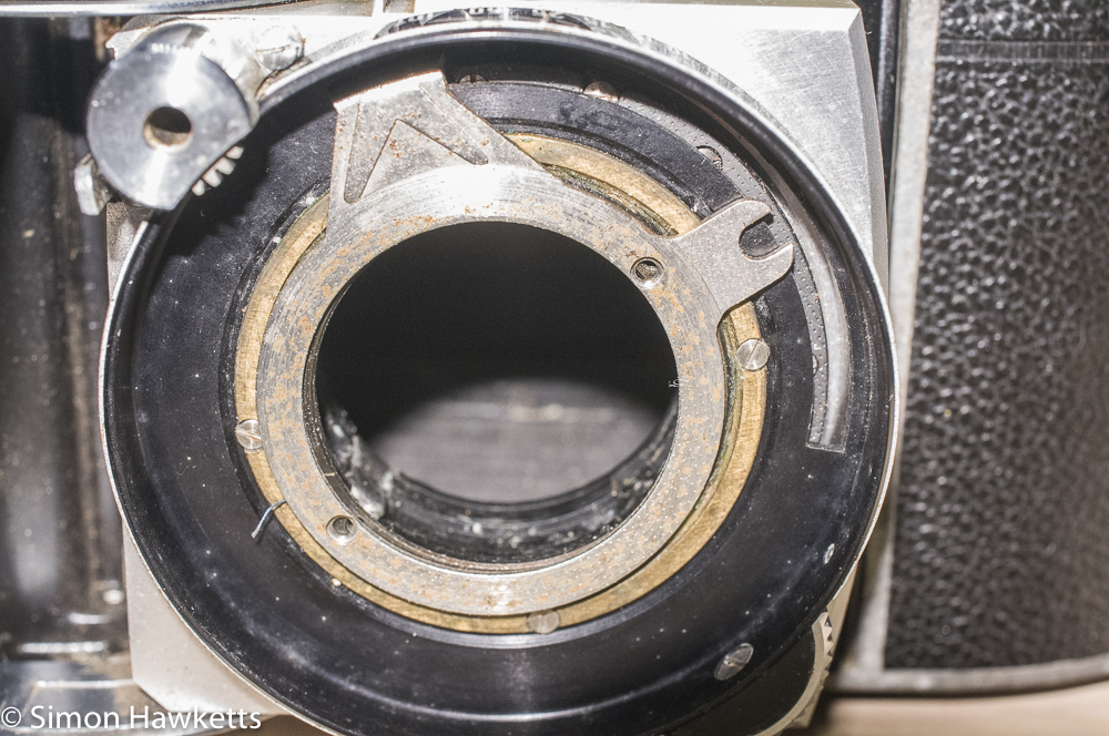 Kodak retina IIc - screws removed from focus transmission