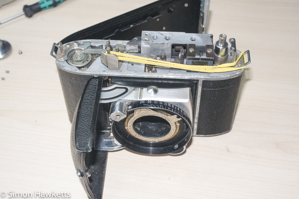 Kodak retina IIc with shutter remove and top removed
