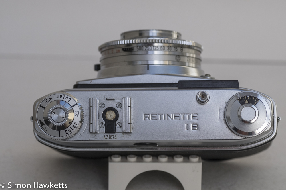 Kodak Retinette 1B 35mm viewfinder camera - top of camera