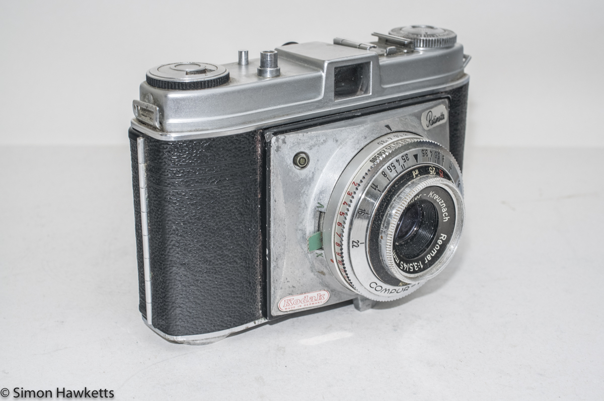Kodak Retinette Type 22 35mm camera - Side view showing flash sync