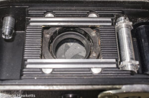 Kodak Retina IIc showing rear lens element