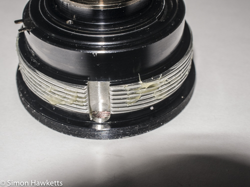 Kowa SE 35mm slr strip down - adding clean grease to helicoid