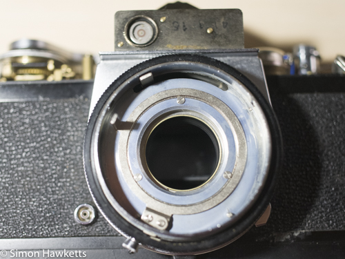 Kowa SE 35mm slr strip down - lens removed from body
