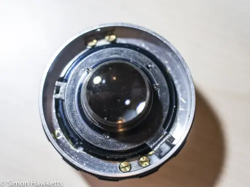 Kowa SE lens & aperture repair - lens removed from camera