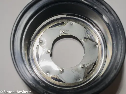 Kowa SE lens & aperture repair - reassembling the aperture blades