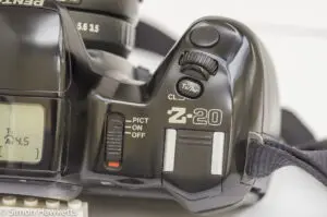 Main camera controls of the Pentax Z-20