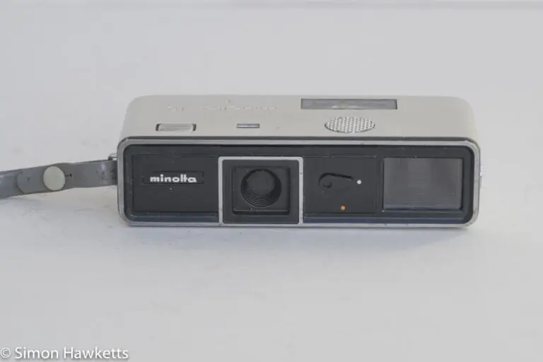 Minolta 16 Ps 16mm still camera - front view of camera