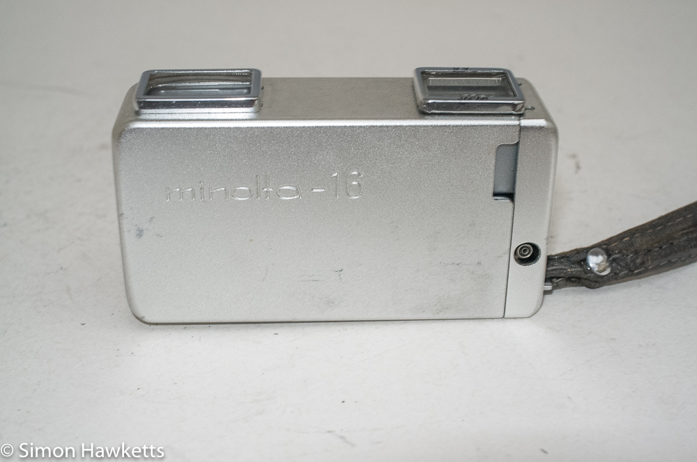Minolta 16 sub miniature 16mm camera - top of camera