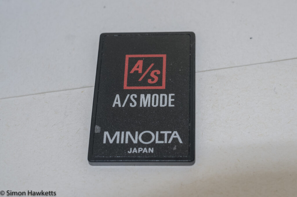 Minolta Dynax 5000i auto focus camera - A/S Mode card
