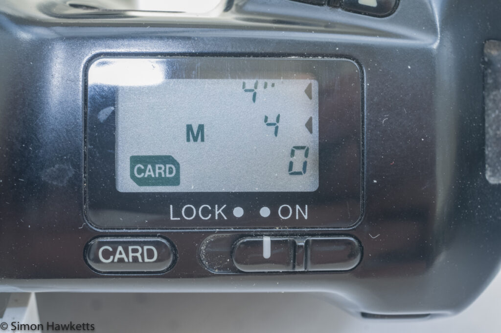 Minolta Dynax 5000i auto focus camera - top panel info display