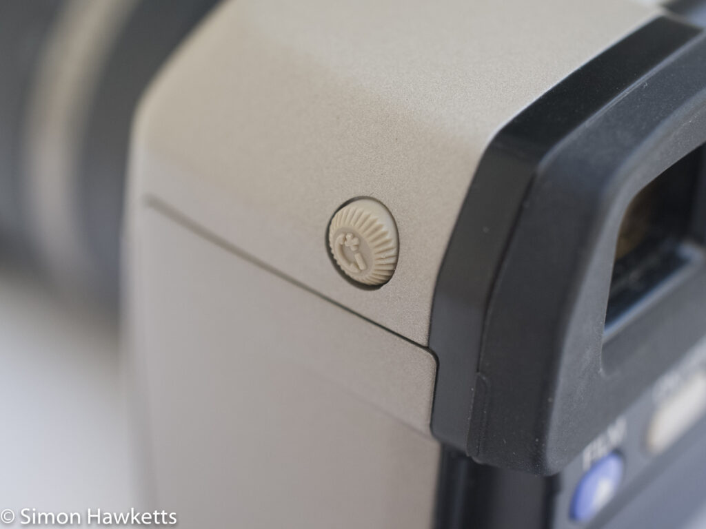 Minolta Vectis S-1 APS camera showing diopter adjustment
