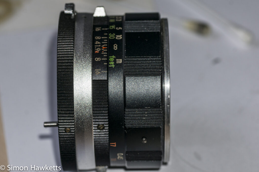 miranda 50mm f 1 9 cla focus adjustment ring being re assembled