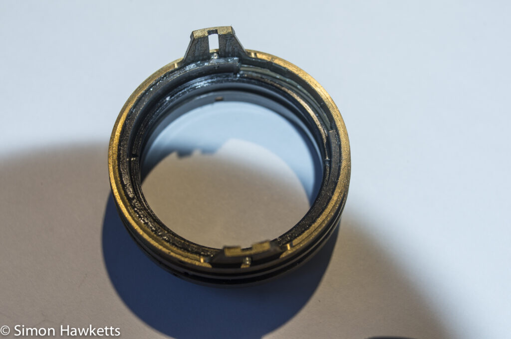 Miranda 50mm PAD lens strip down - aperture assembly removed
