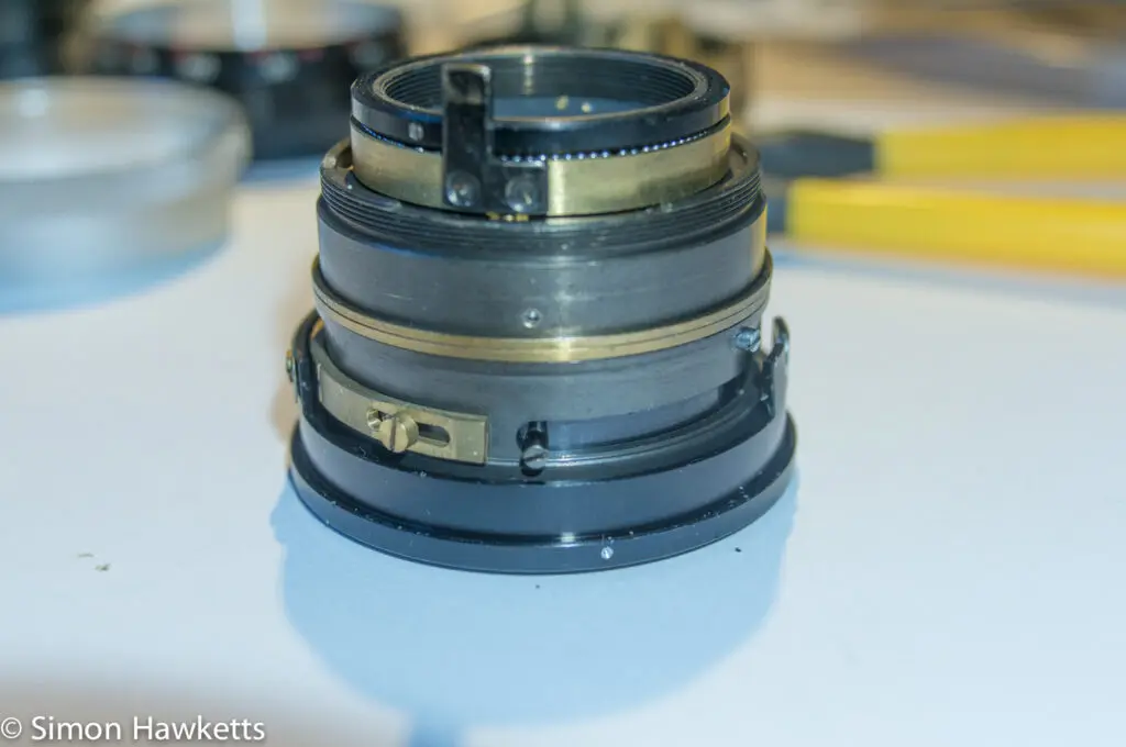 Miranda 50mm PAD lens strip down - focus stop screw