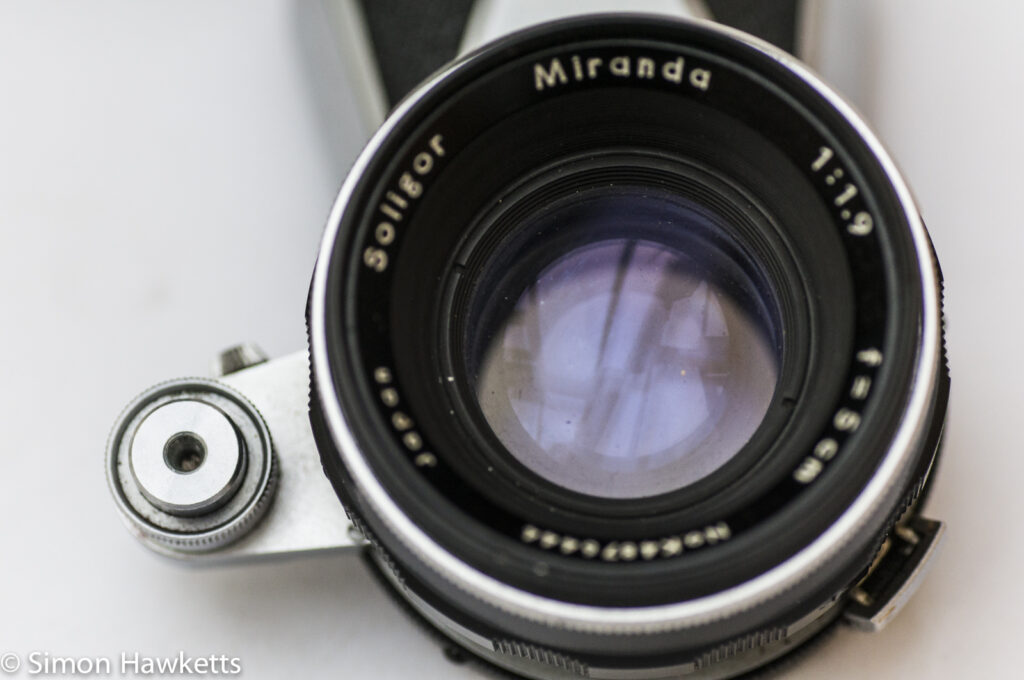 miranda dr 35mm slr showing front view of lens 2