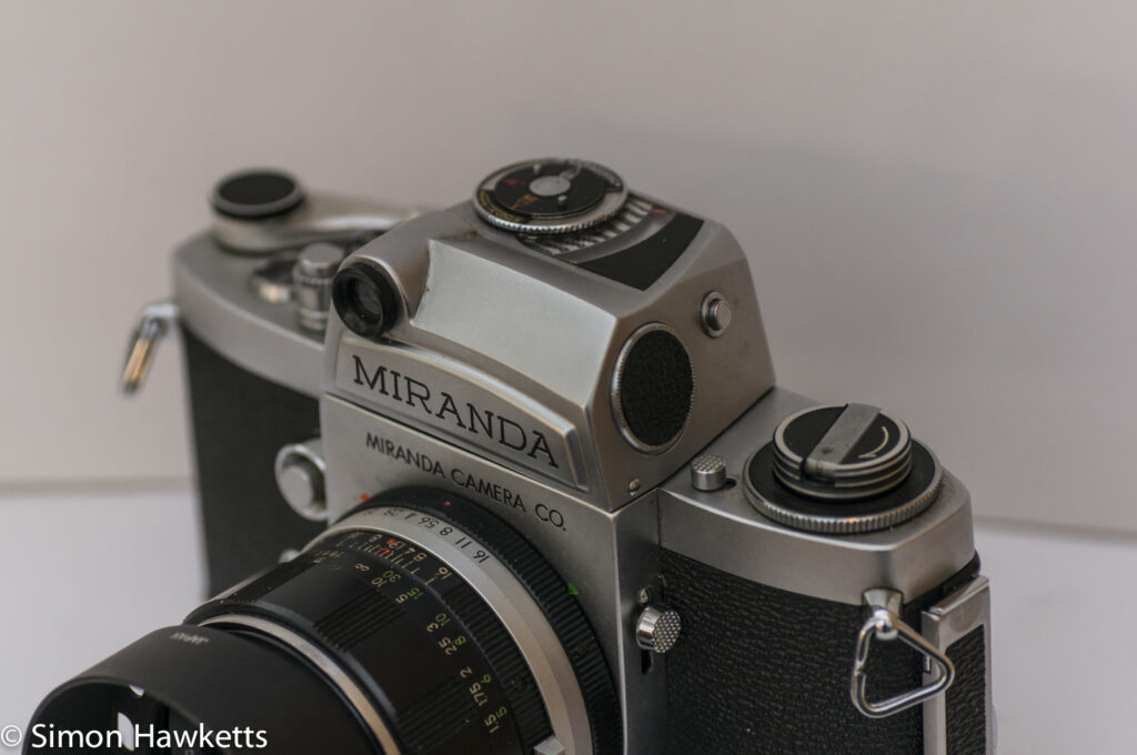 Miranda Fm 35mm slr camera showing metered viewfinder