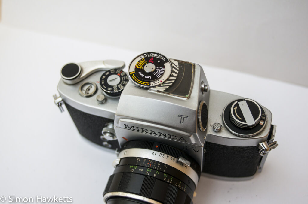 Miranda Fv 35mm slr showing top view of camera