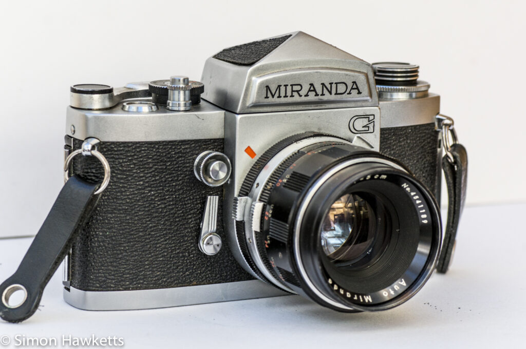 Miranda G 35mm slr camera front left view