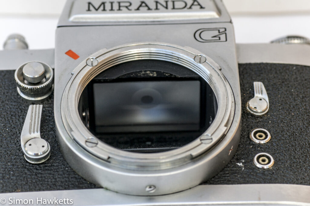 Miranda G 35mm slr camera showing miranda dual mount