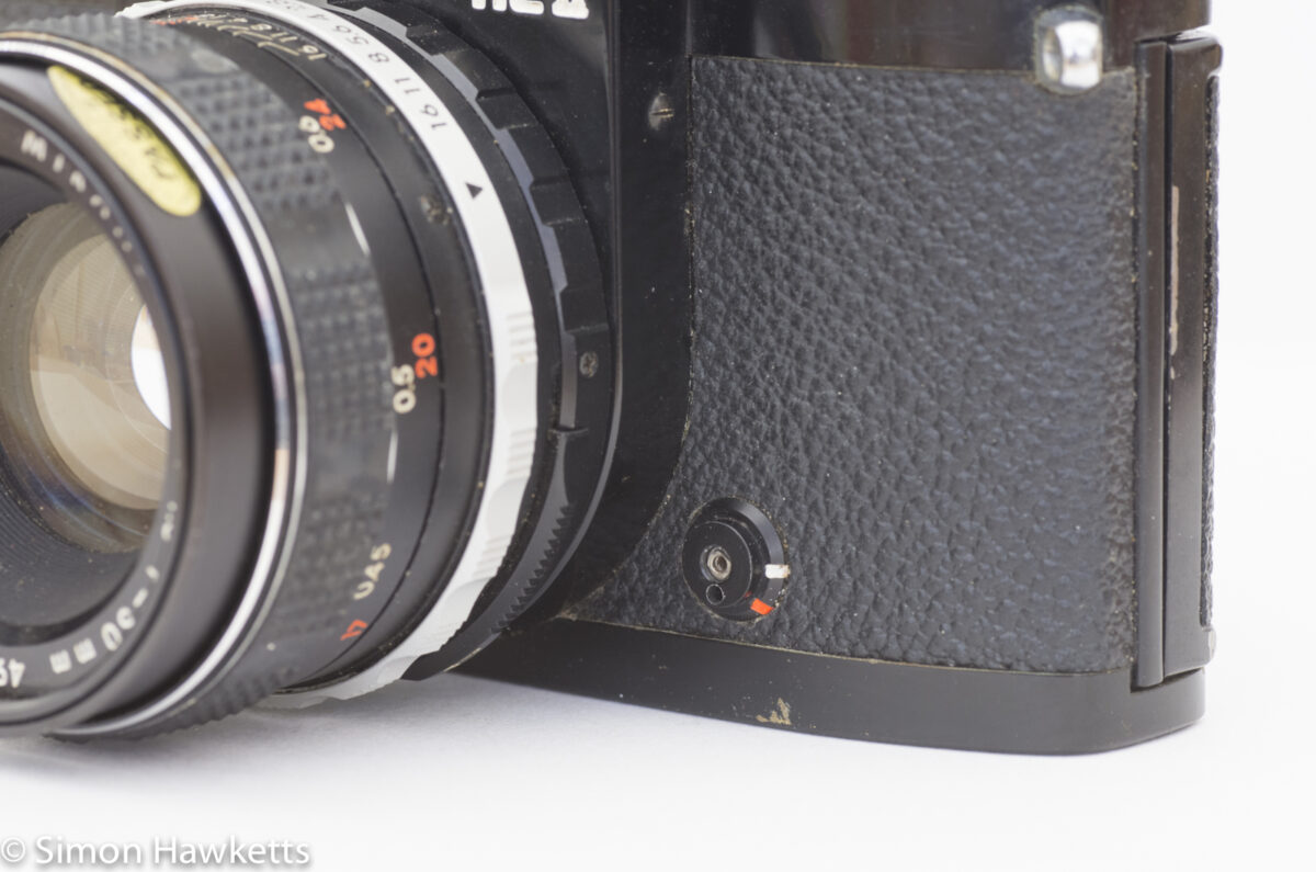 Miranda Sensomat RE-II 35mm slr - exposure on/off switch with missing cap
