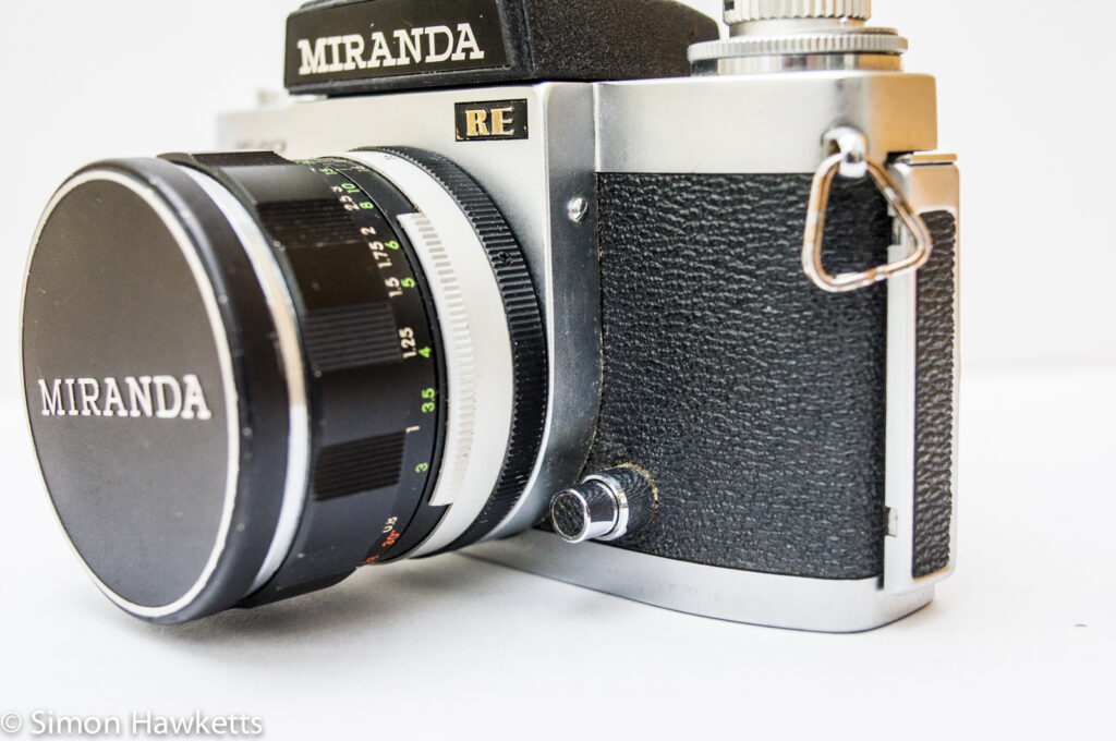 Miranda Sensomat RE 35mm slr camera showing depth of field / metering button