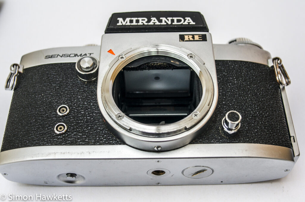 Miranda Sensomat RE 35mm slr camera showing miranda dual mount