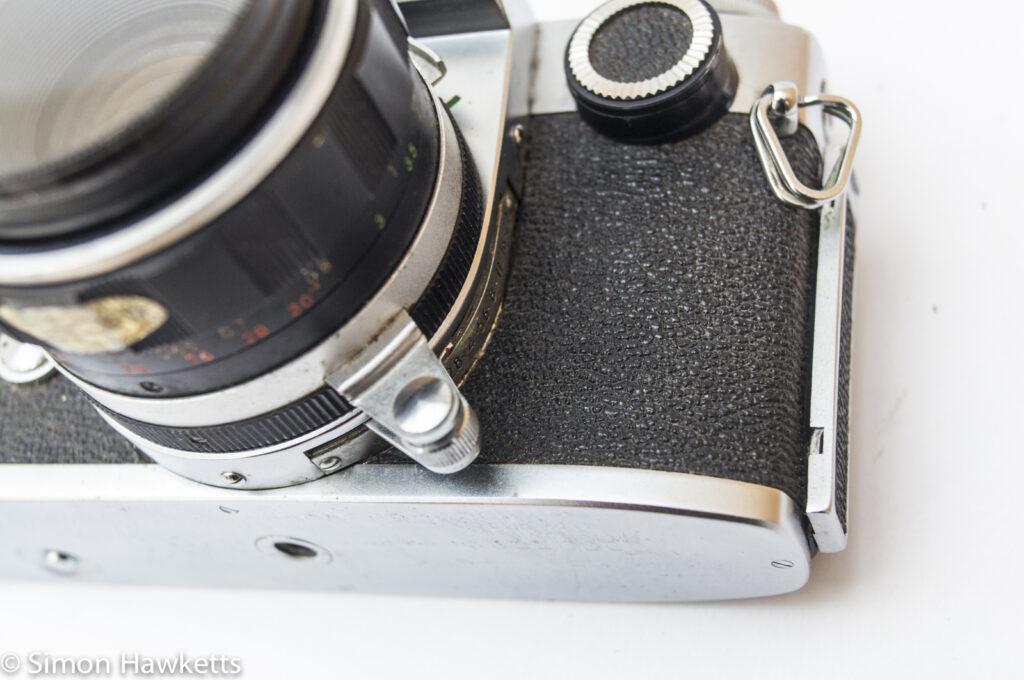 Miranda Sensorex 35mm slr camera showing aperture coupling arm