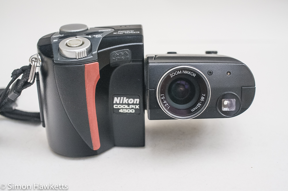 Nikon Coolpix 4500 digital camera - front of camera with lens in shooting position
