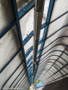 Olympus E500 sample pictures - The roof of the pedestrian bridge at Cambridge Station
