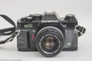 Olympus OM-40 35mm slr - front view with 50mm f/1.8 lens