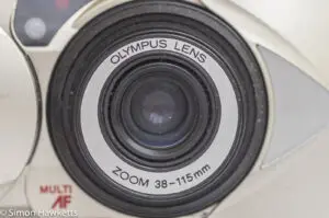 Olympus [mju:] II zoom 115 - 38mm to 115mm zoom lens detail