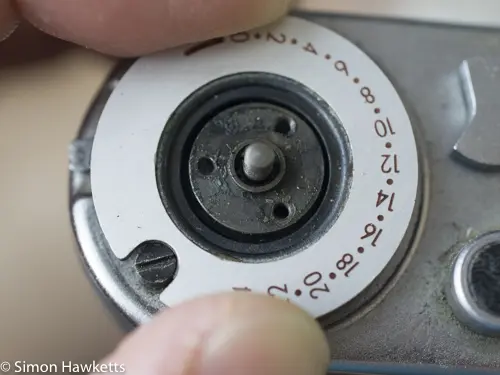 Pentacon six - Removing the frame counter hidden screw