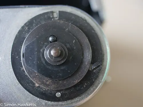 Pentacon six - Removing the screw under the shutter speed dial