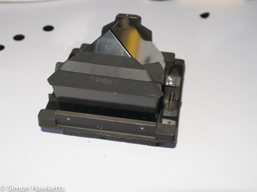Pentacon six viewfinder repair - Viewfinder prism front view