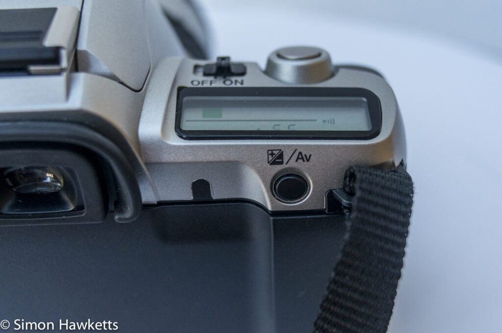 Pentax MZ-50 auto focus 35mm slr showing exposure compensation