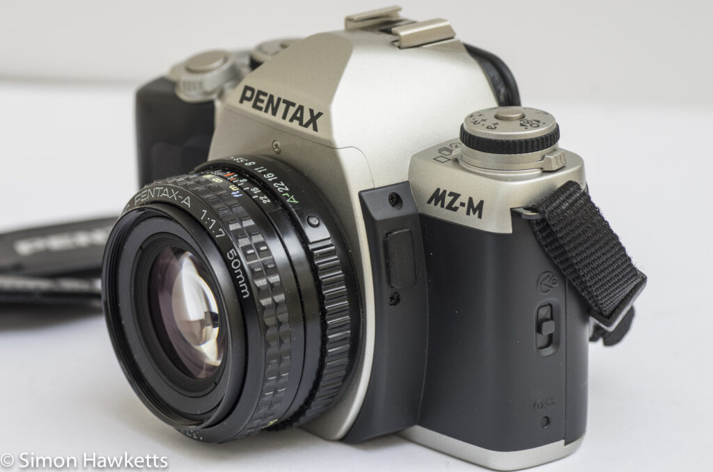 Pentax MZ-M 35mm manual focus slr showing side view