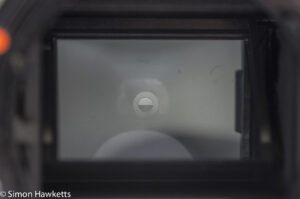 Pentax MZ-M 35mm manual focus slr showing split rangefinder focus assistance
