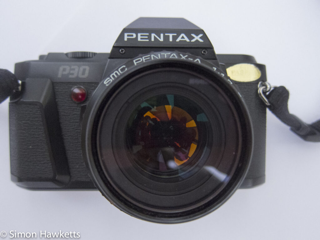 pentax p30 front view of lens