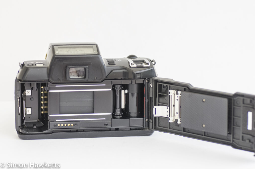 pentax sf 10 35mm slr showing film chamber